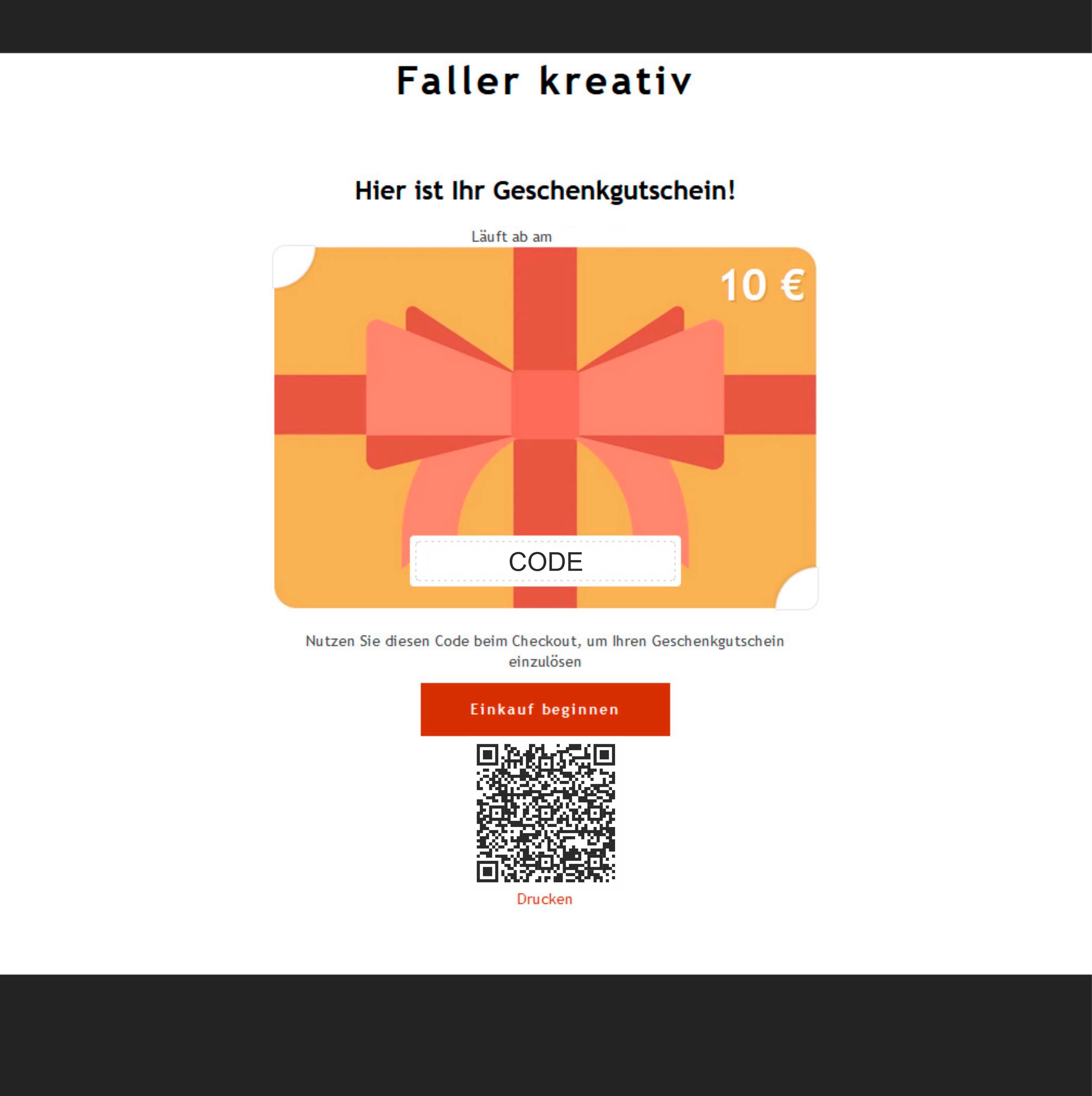 Faller kreativ Geschenkgutschein